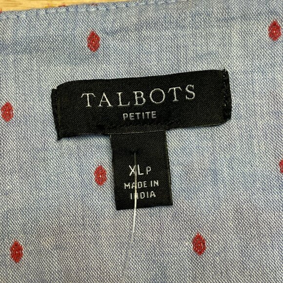 Talbots Embroidered Peasant Top NWT PXL Floral Pullover Colorful Crisp Travel - Picture 8 of 11